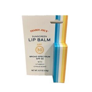 Trader Joe’s Sunscreen Lip Balm SPF 30 Vitamin E Citrus Scent NEW